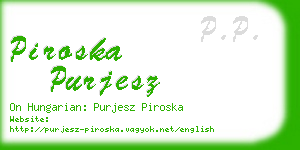 piroska purjesz business card